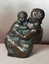'Mother and Child' bronze sculpture by Selma H. Burke (1900-1995)