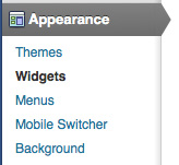 Screenshot of the Widgets menu.