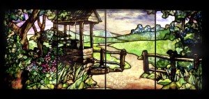 Photo courtesy of The Neustadt Collection of Tiffany Glass, Queens, New York; at Lafayette College, Williams Center Gallery, March 4-June 4, 2016, "Tiffany Glass: Painting with Color and Light." 
